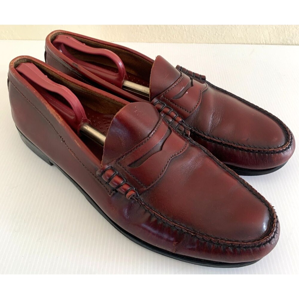 G.H . Bass & Co. Logan Burgundy Oxblood Leather Penny Loafers Mens 13 D
